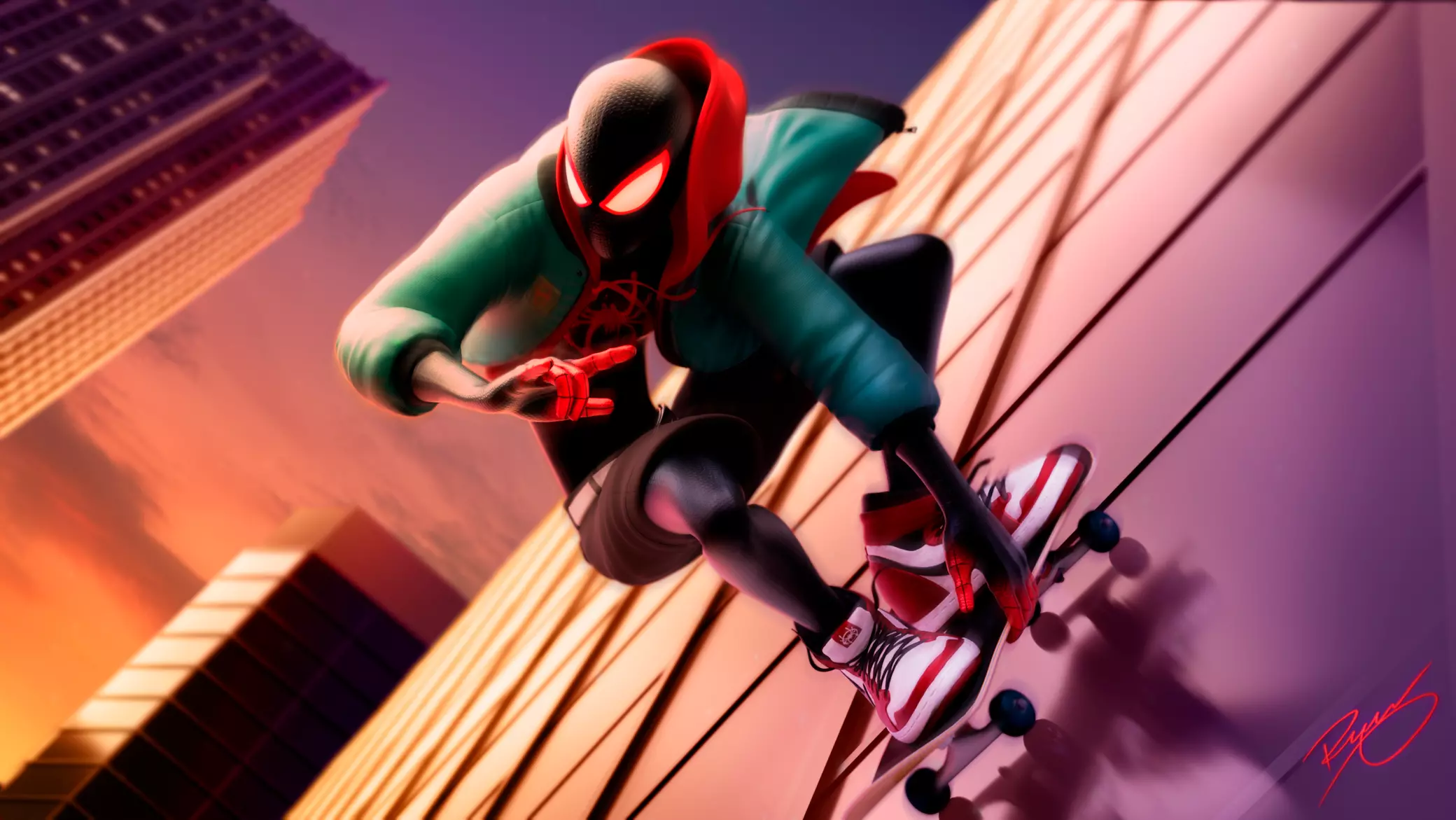 Miles Morales - Spider-Man Across the Spider-Verse Maya rig 3D model_0
