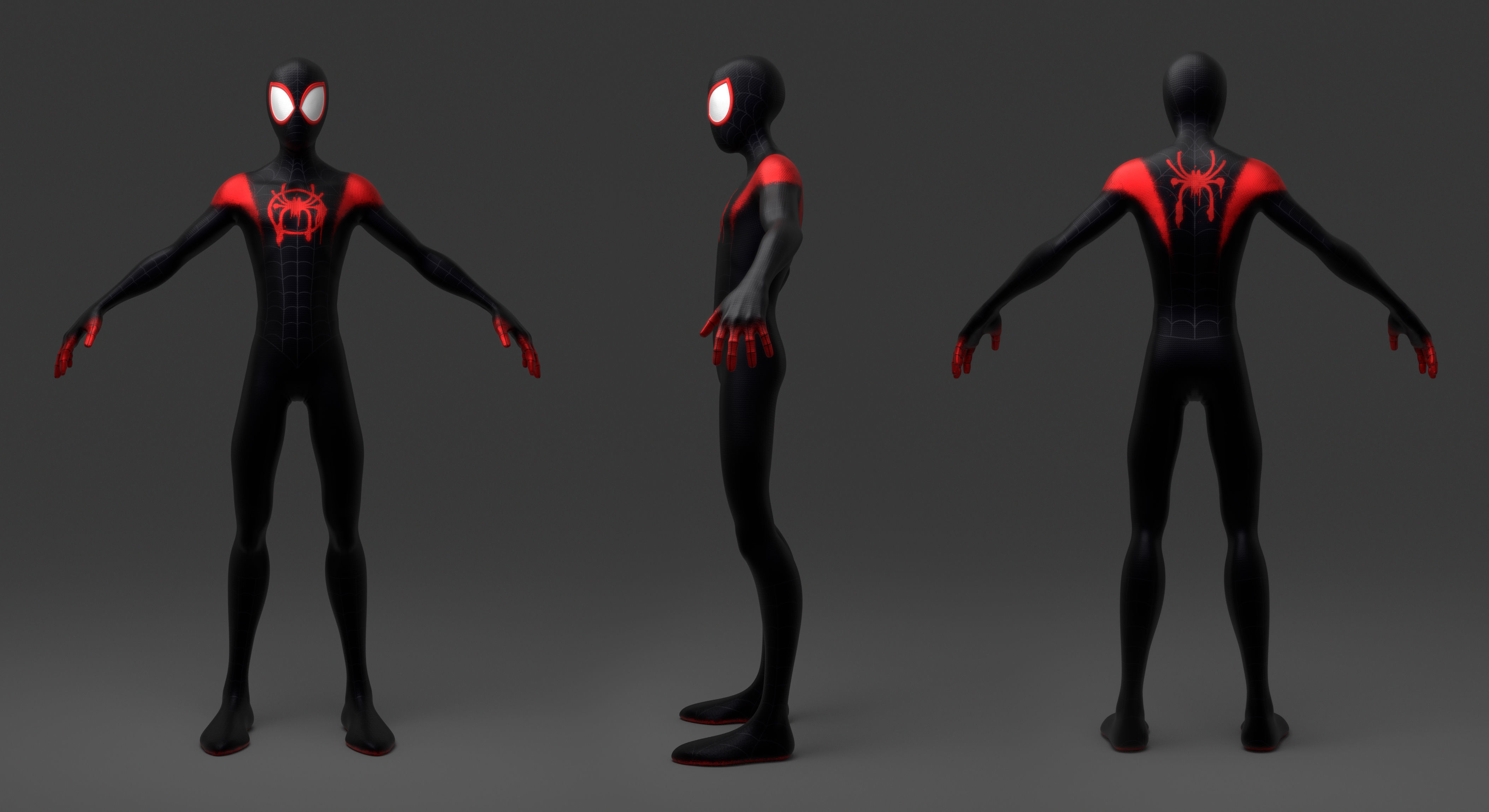 Miles Morales - Spider-Man Across the Spider-Verse Maya rig 3D model_11