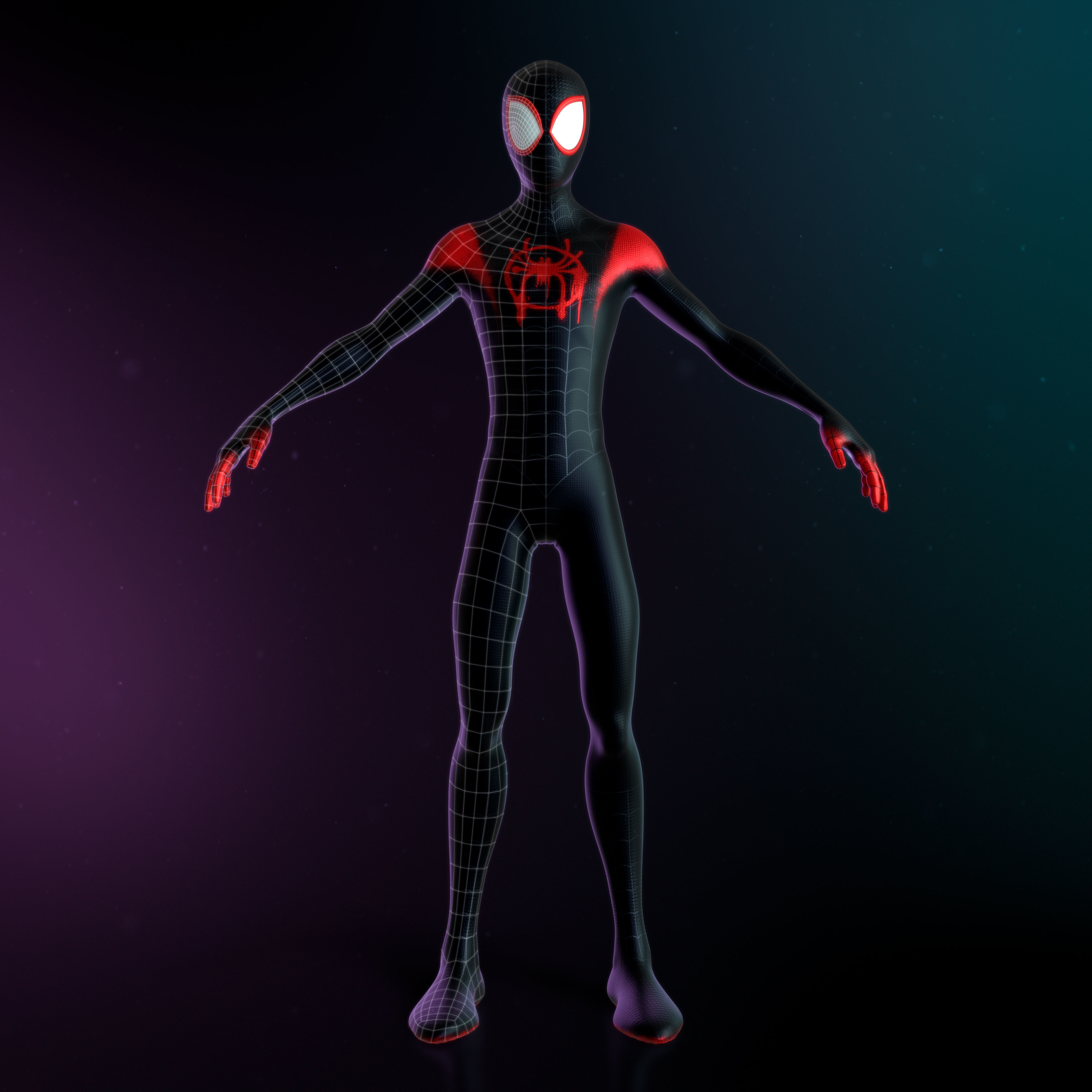 Miles Morales - Spider-Man Across the Spider-Verse Maya rig 3D model_8