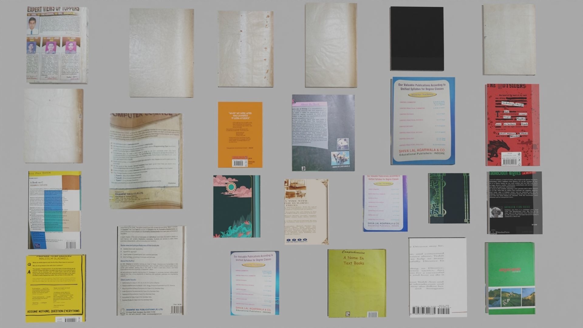 Bookset  24 books Low-poly 3D model_3