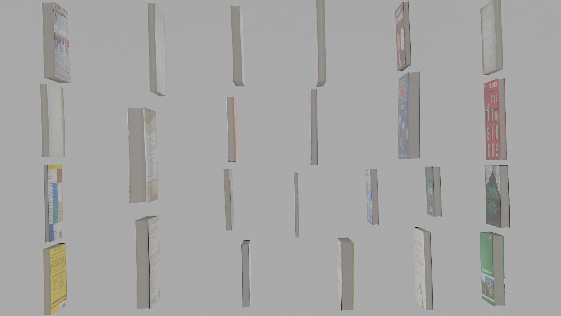 Bookset  24 books Low-poly 3D model_13