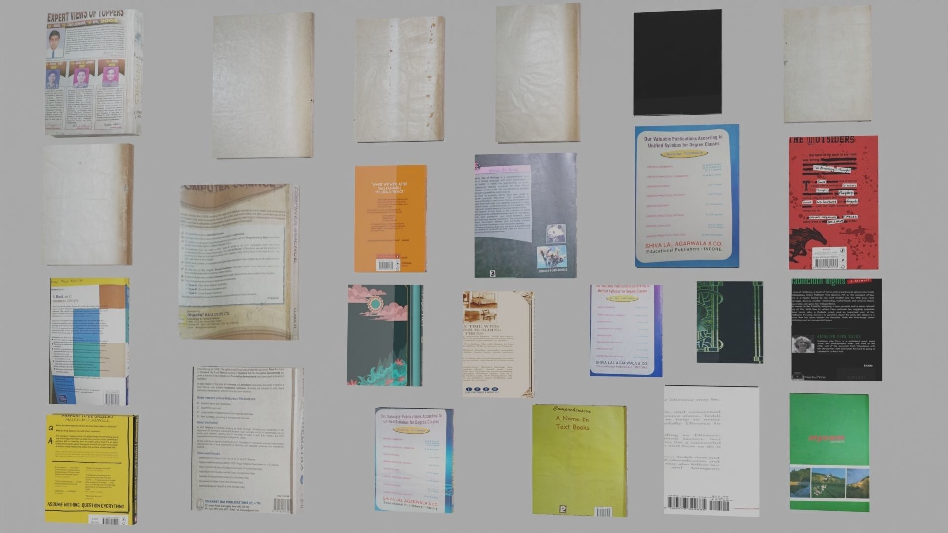 Bookset  24 books Low-poly 3D model_9