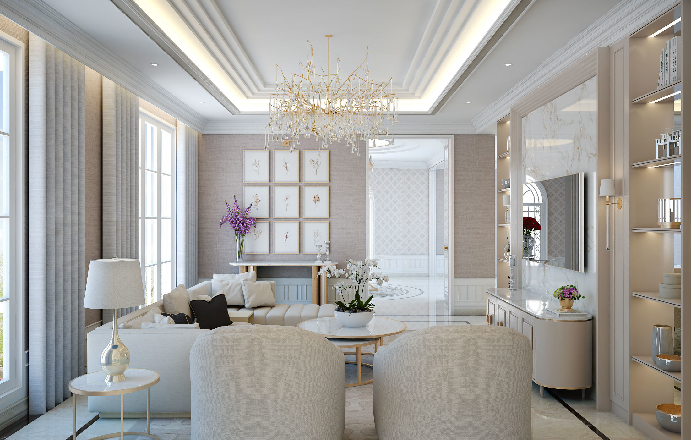 Simple Classic House 3D model_12