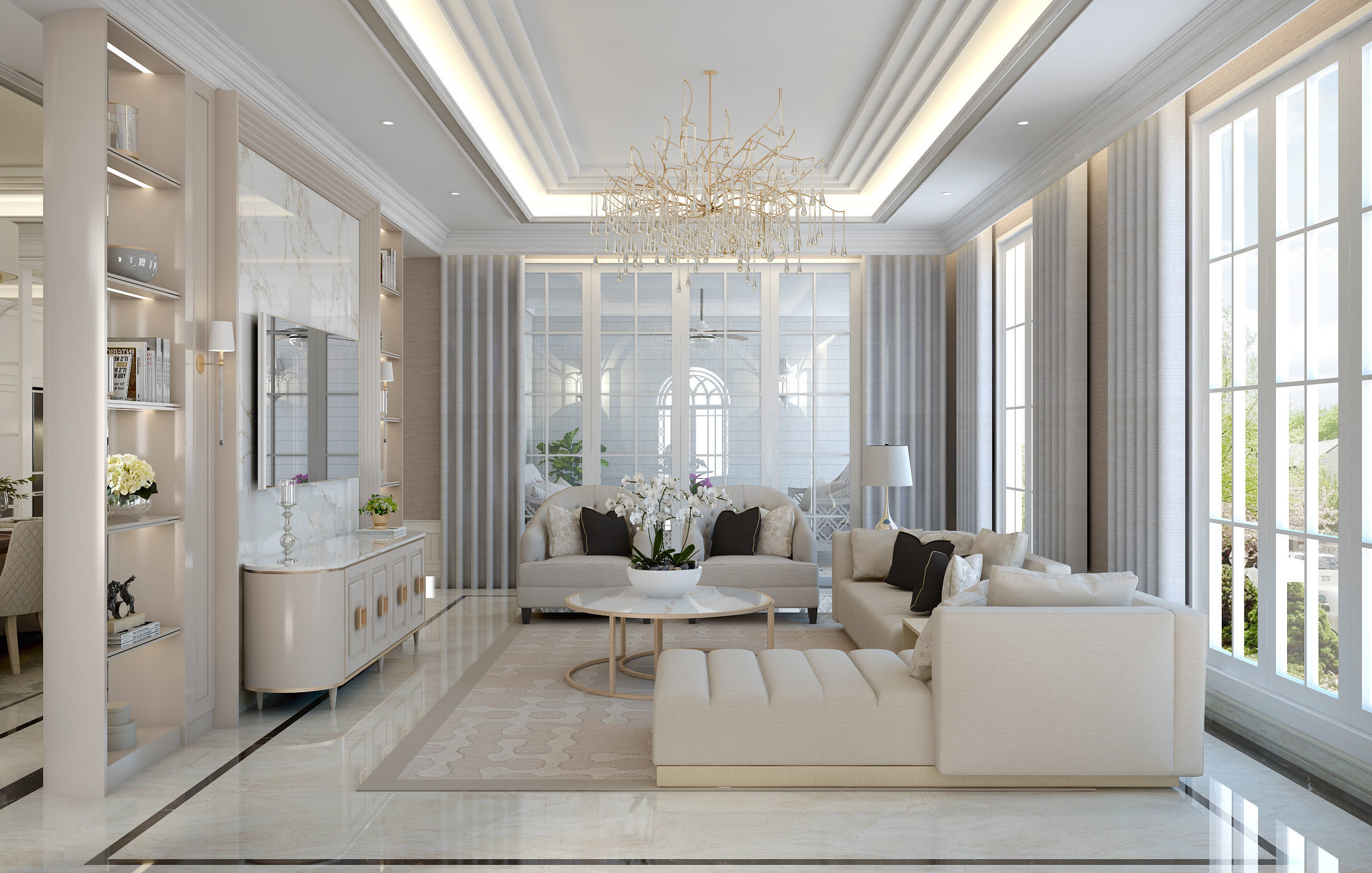 Simple Classic House 3D model_10