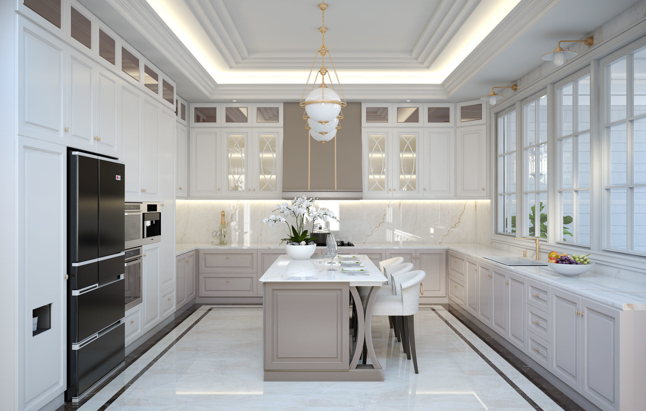 Simple Classic House 3D model_5