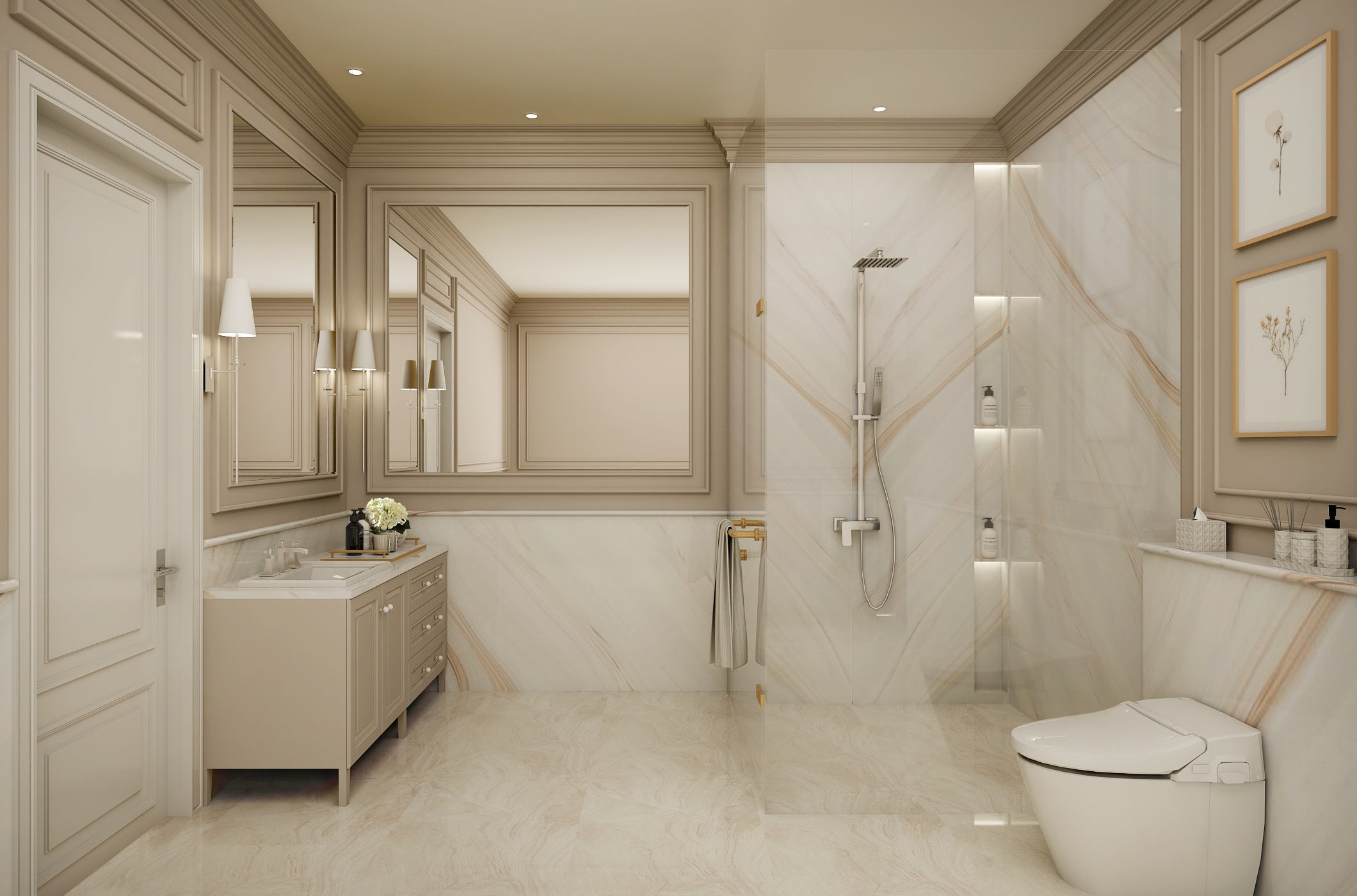 Simple Classic House 3D model_17