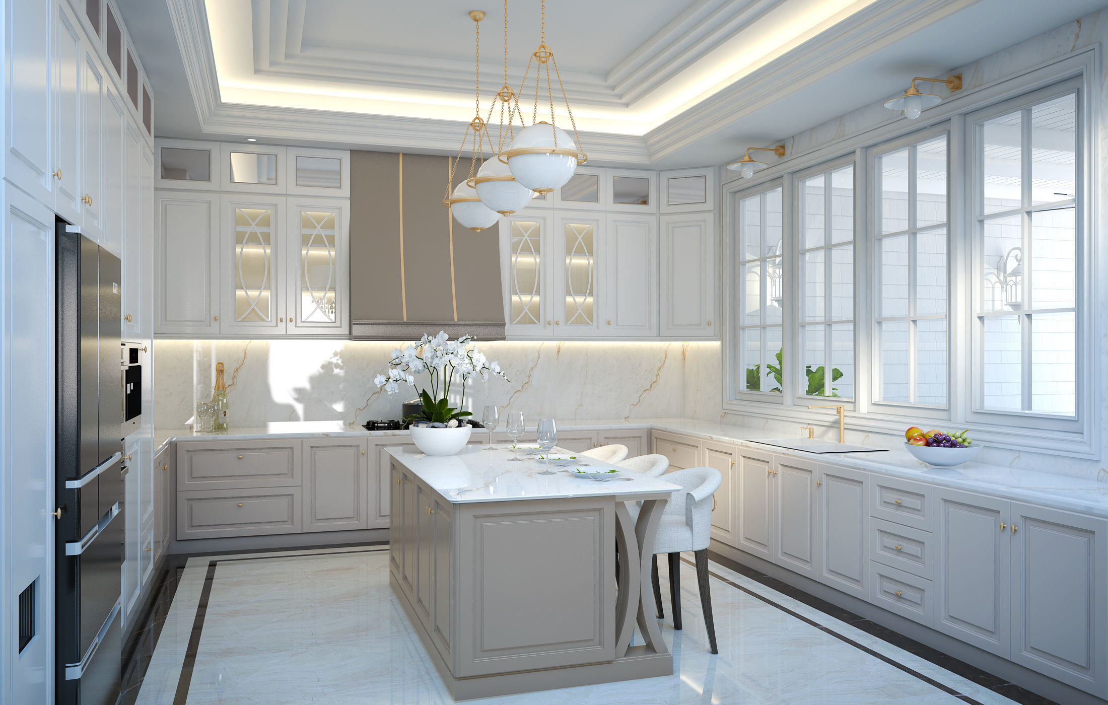 Simple Classic House 3D model_7