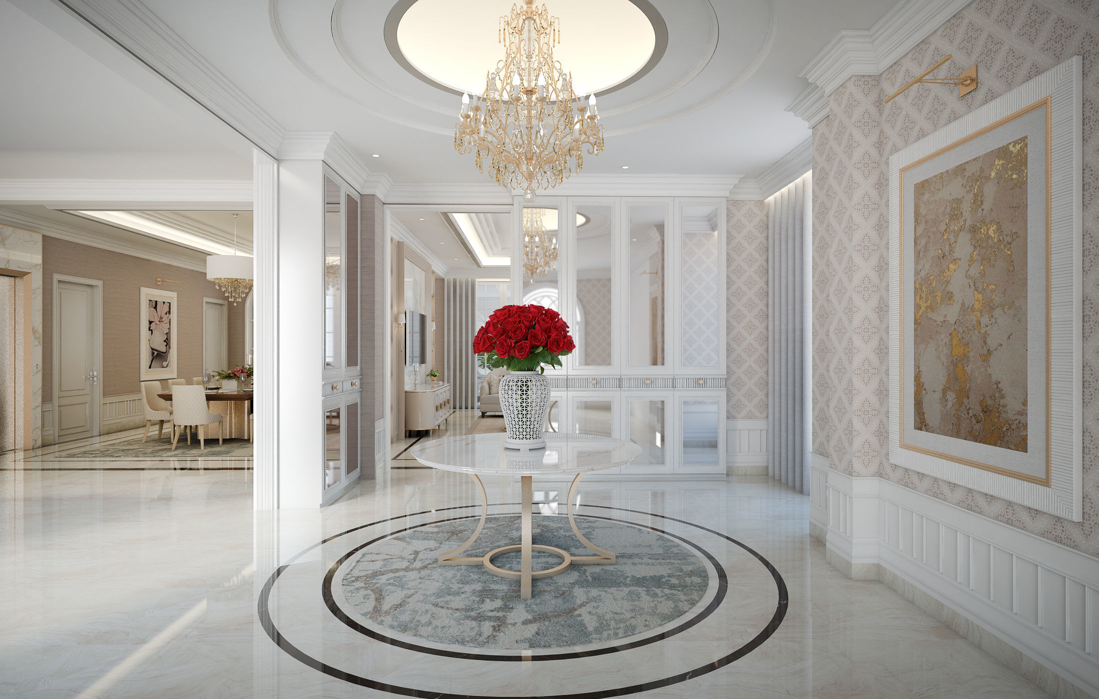 Simple Classic House 3D model_13