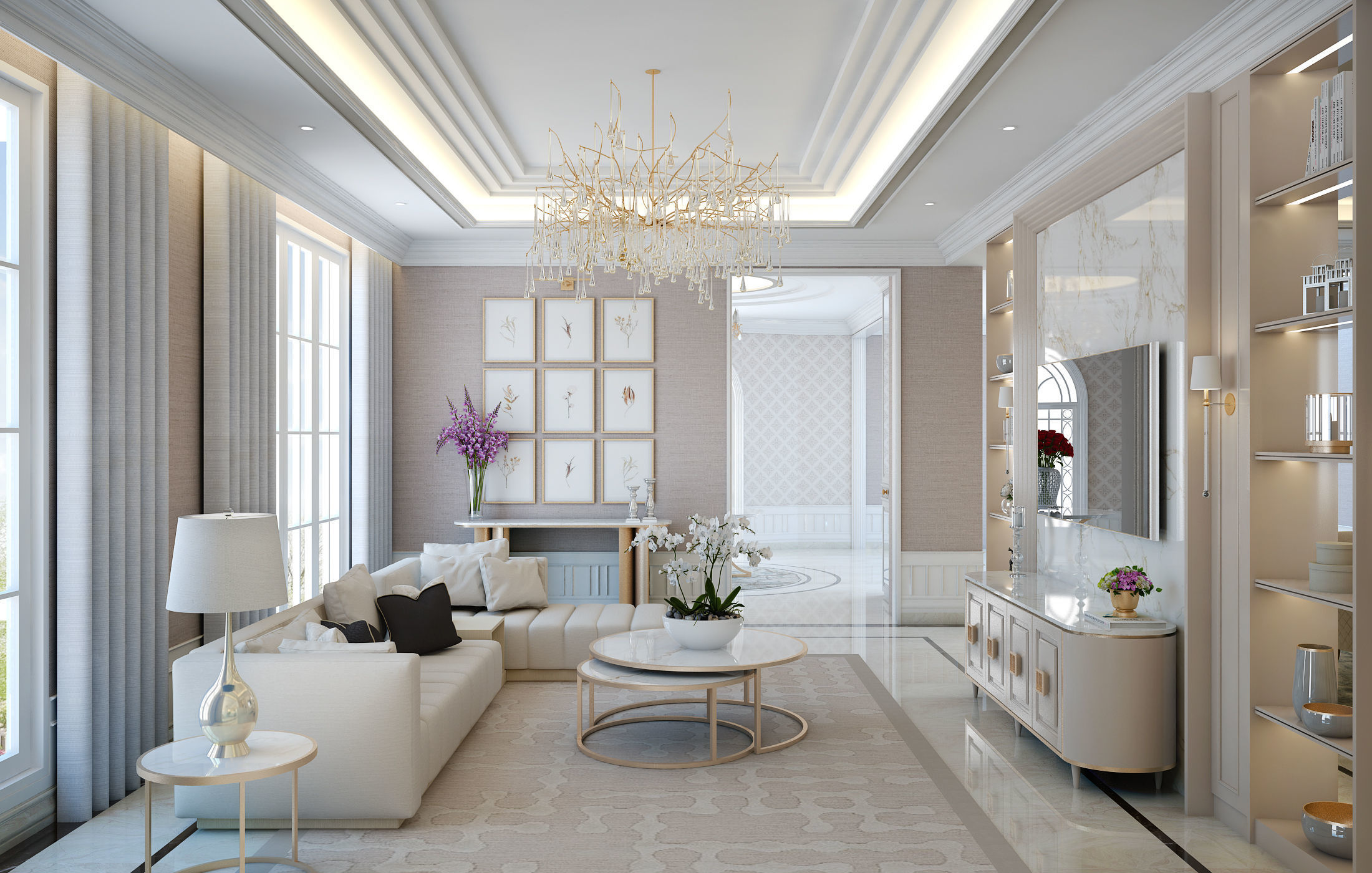 Simple Classic House 3D model_11