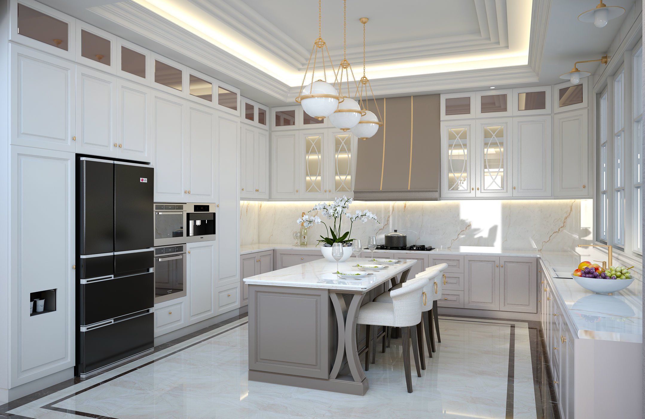 Simple Classic House 3D model_6