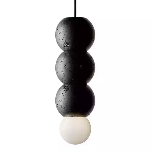 Lava Stone and Aluminum Pendant Light Ooops by Buzao 3D model