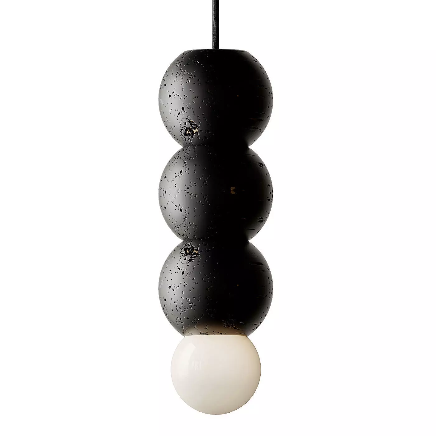 Lava Stone and Aluminum Pendant Light Ooops by Buzao 3D model_0