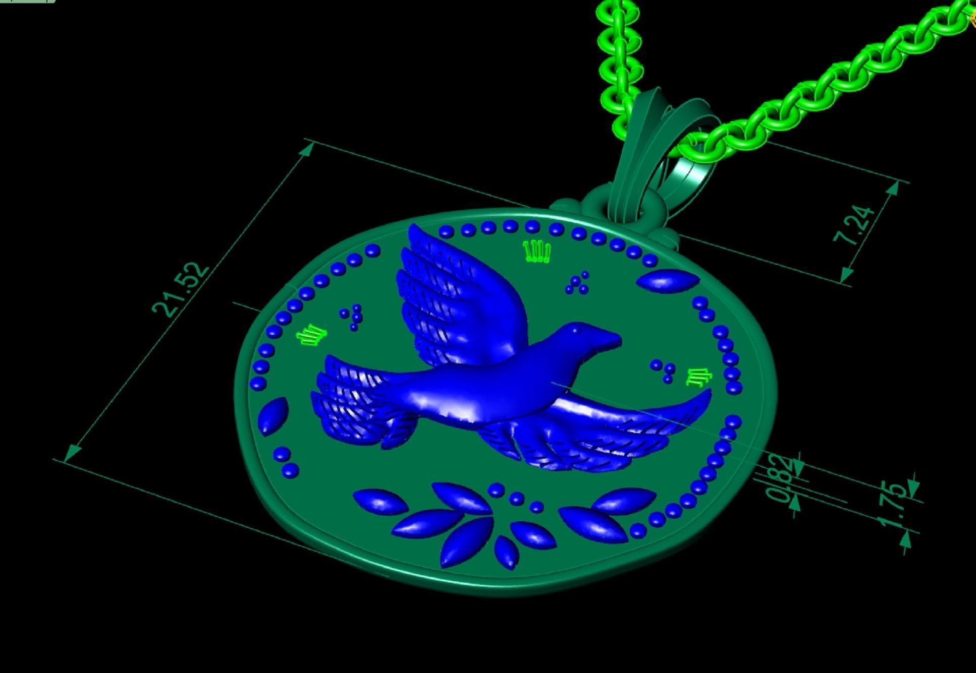 pendant bird two options 3D print model_4