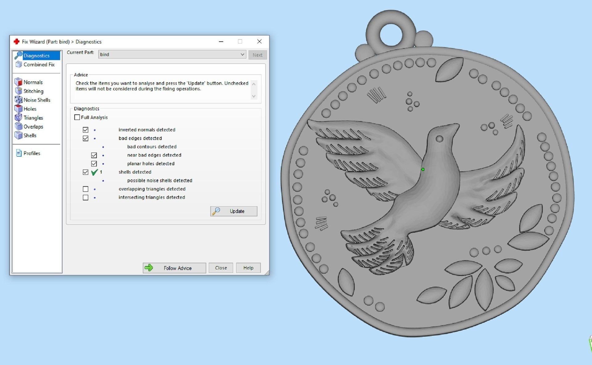 pendant bird two options 3D print model_5