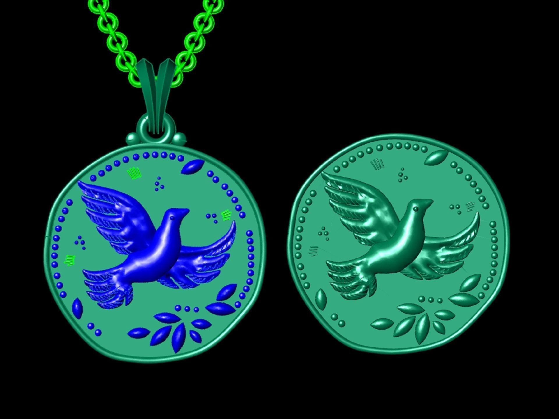 pendant bird two options 3D print model_2