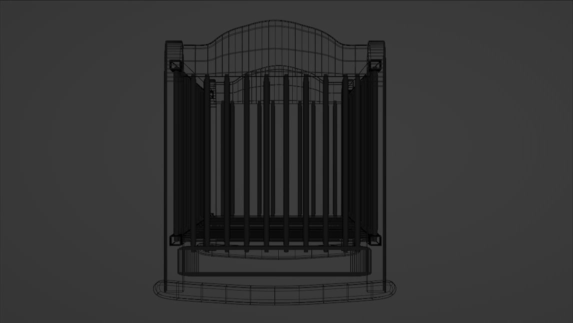 Crib Low-Poly Low-poly 3D model_6