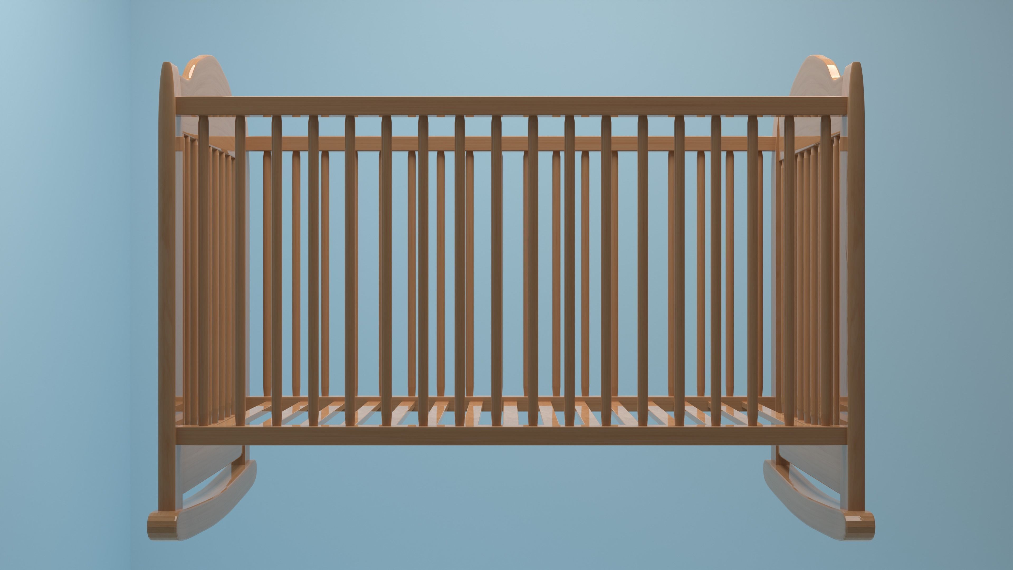 Crib Low-Poly Low-poly 3D model_3