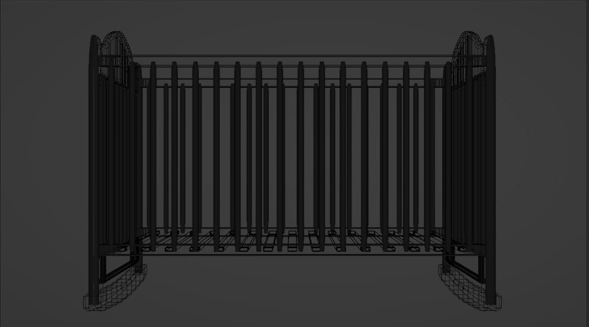 Crib Low-Poly Low-poly 3D model_5