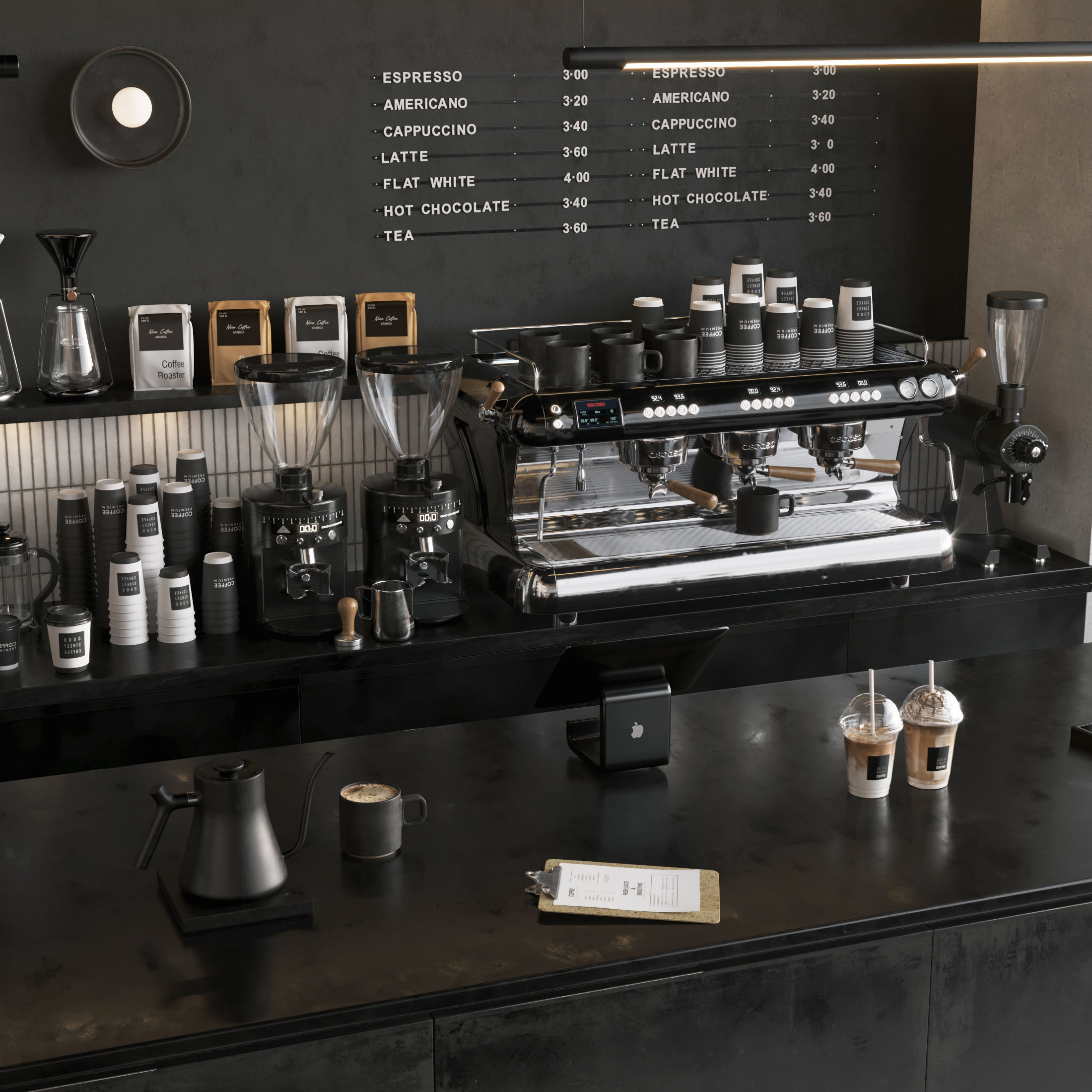Coffee Shop3 Black 3D model_2