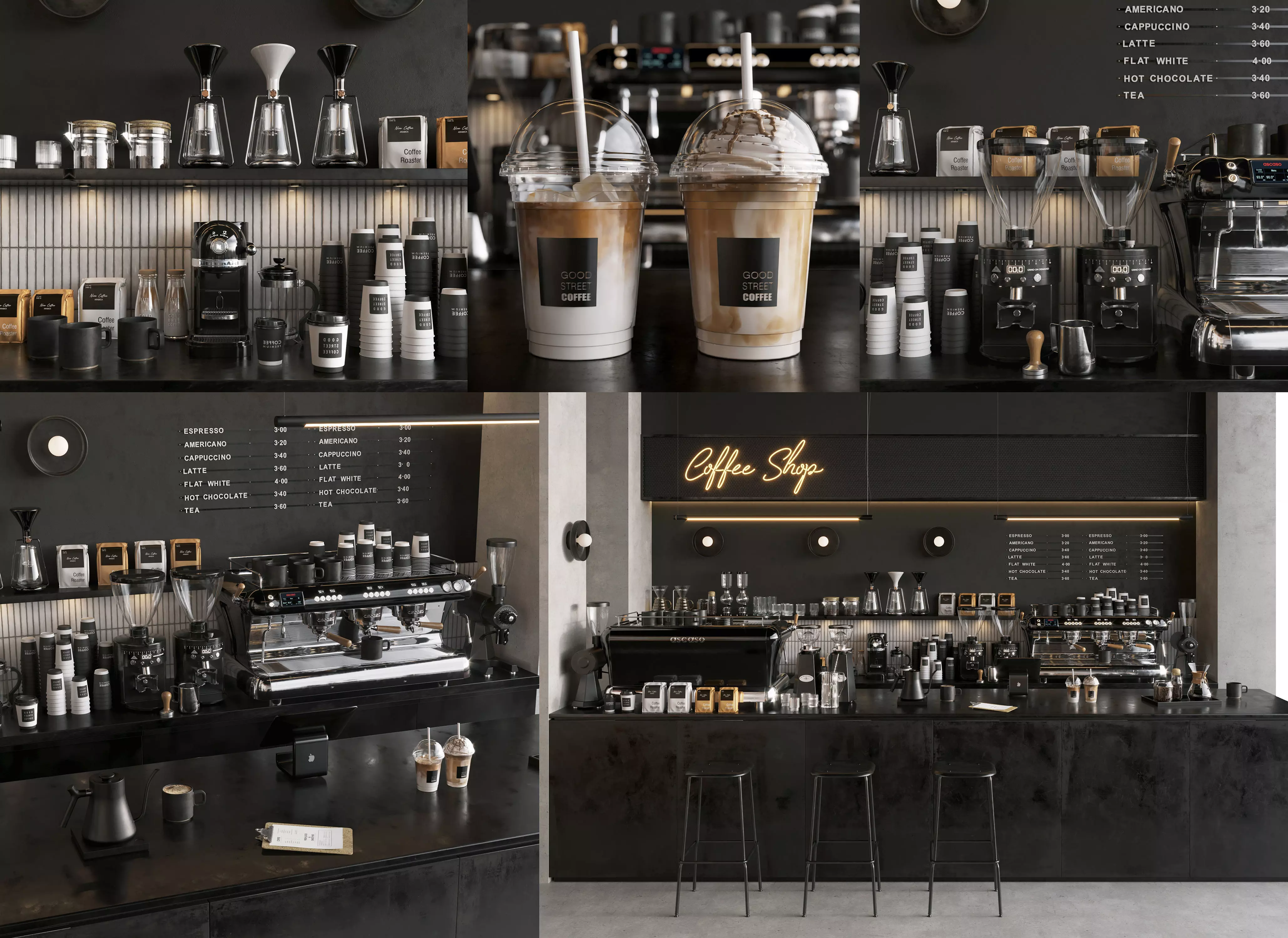 Coffee Shop3 Black 3D model_0
