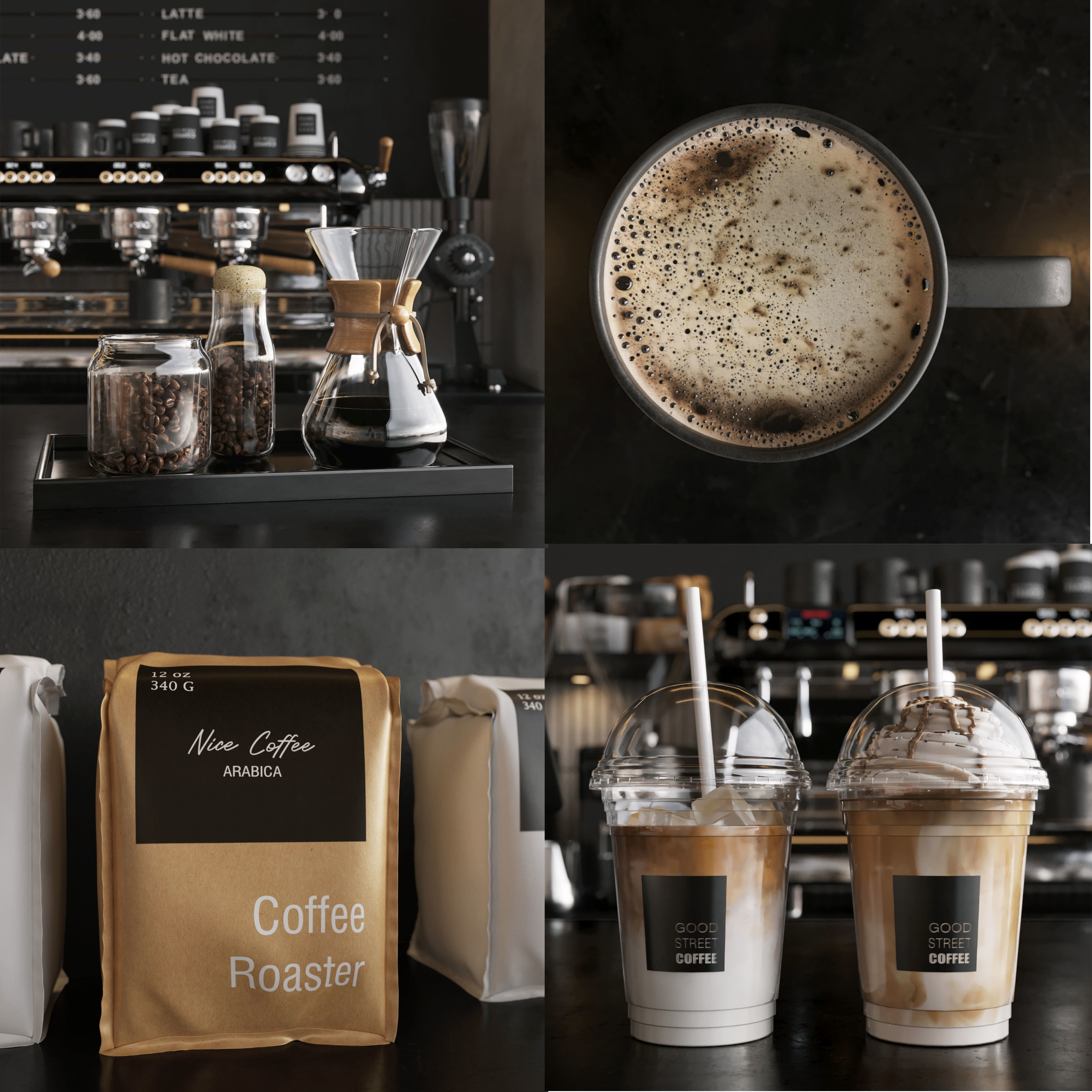 Coffee Shop3 Black 3D model_8