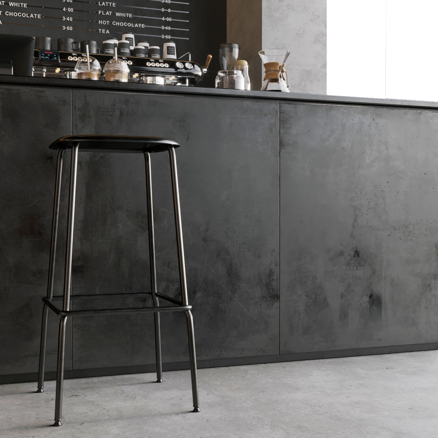 Coffee Shop3 Black 3D model_10