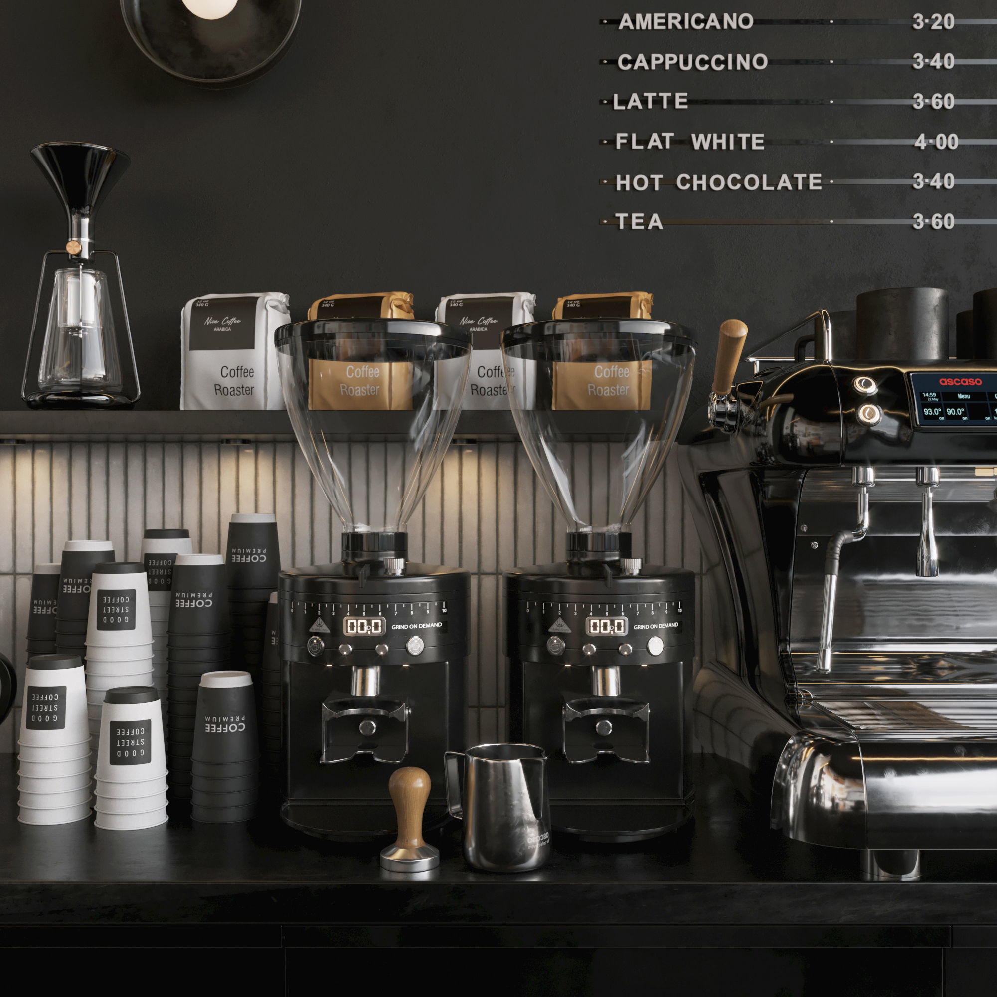 Coffee Shop3 Black 3D model_3