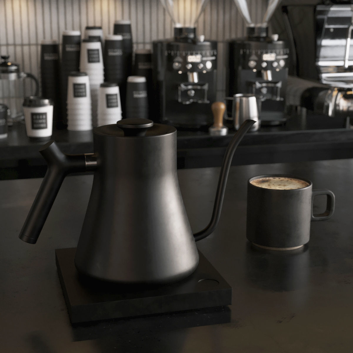 Coffee Shop3 Black 3D model_9