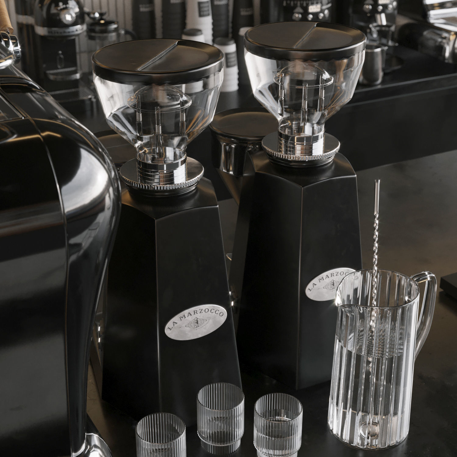 Coffee Shop3 Black 3D model_7