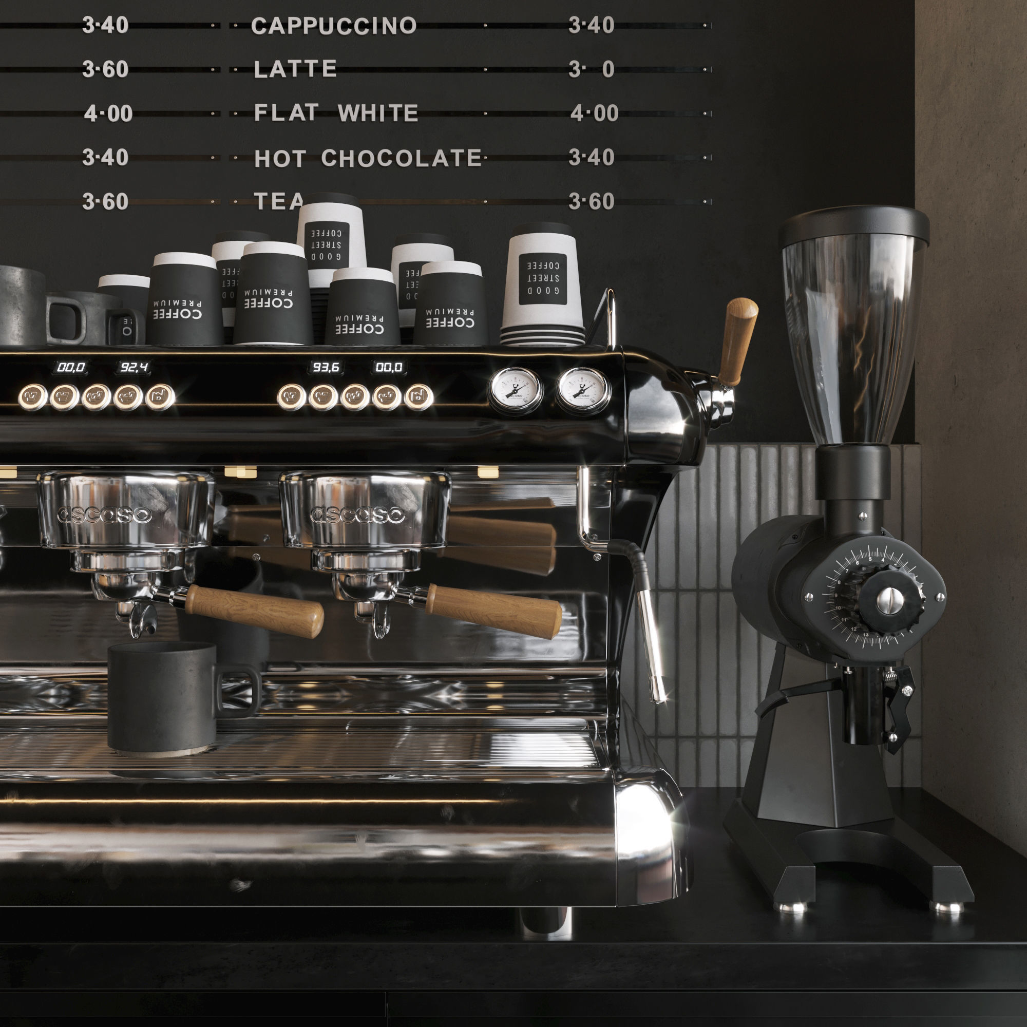 Coffee Shop3 Black 3D model_6