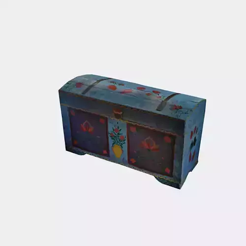  Trunk folk art Low-poly 3D model