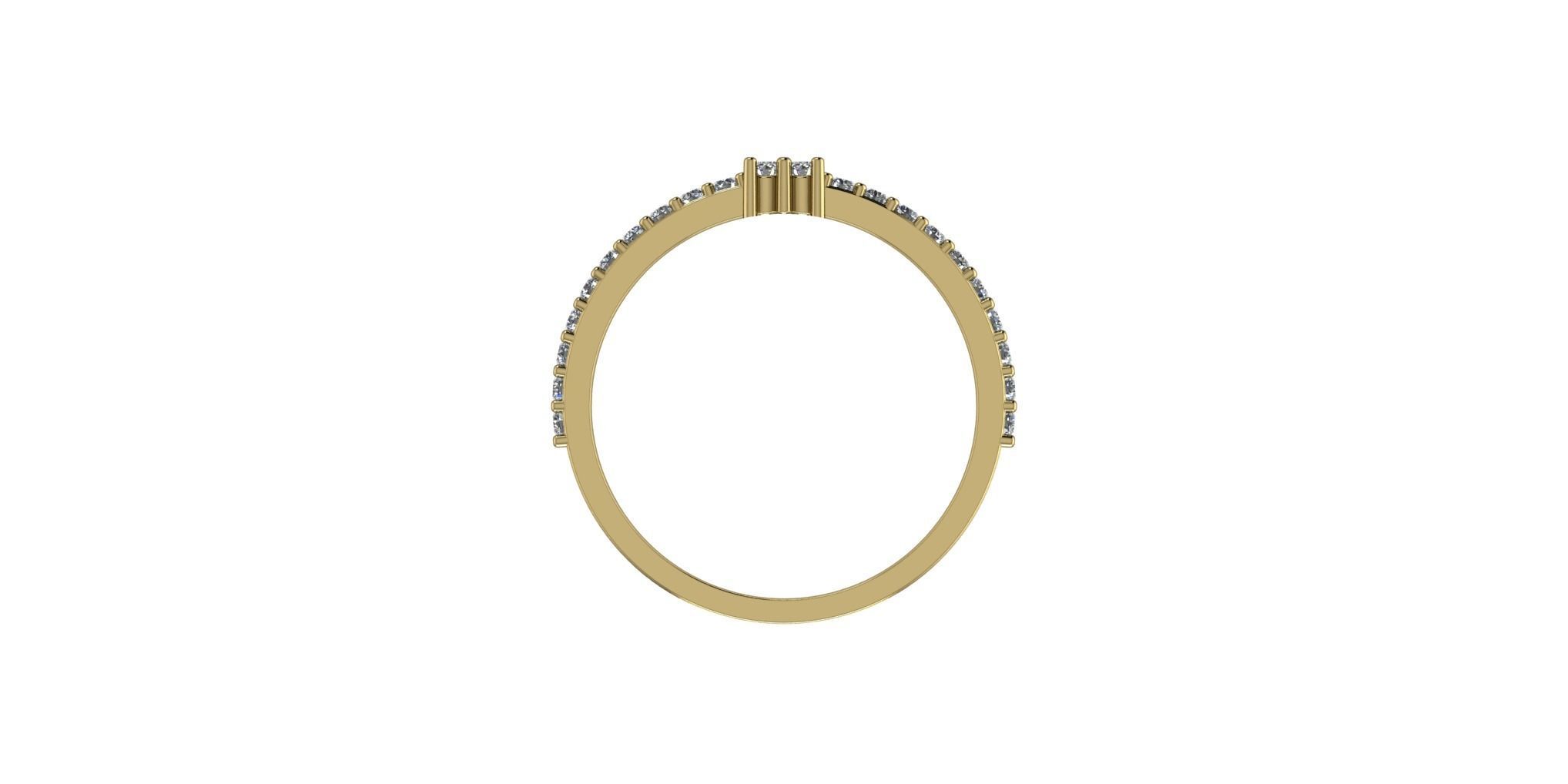 Baguet Ring 3D print model_3