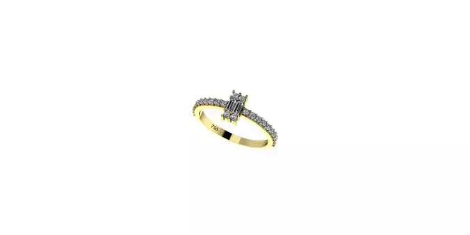 Baguet Ring 3D print model