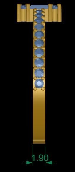 Baguet Ring 3D print model_8