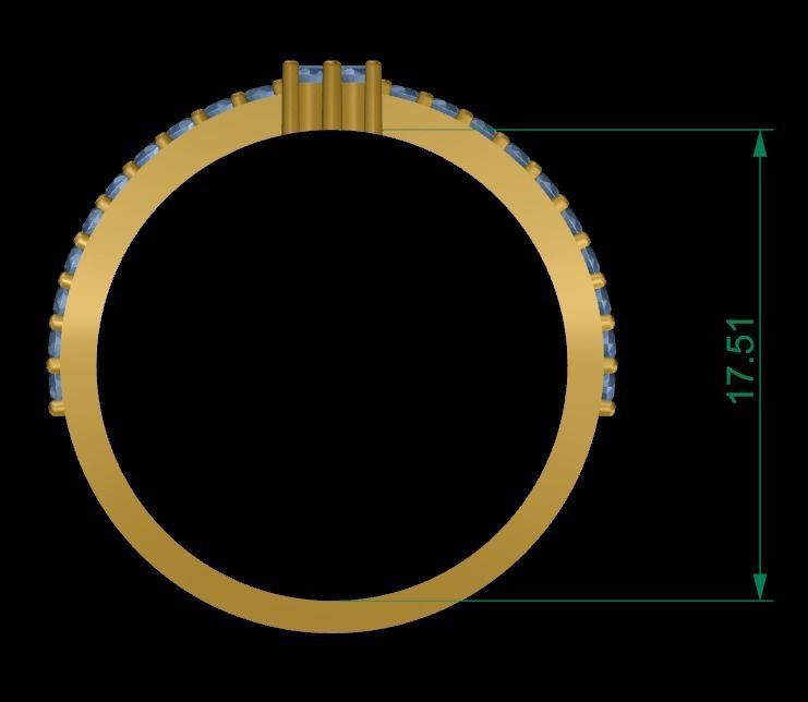 Baguet Ring 3D print model_7