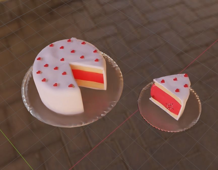 heart cake pack Low-poly 3D model_1