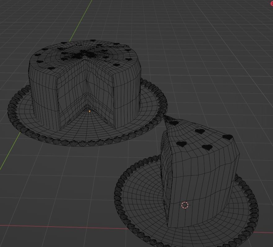 heart cake pack Low-poly 3D model_4