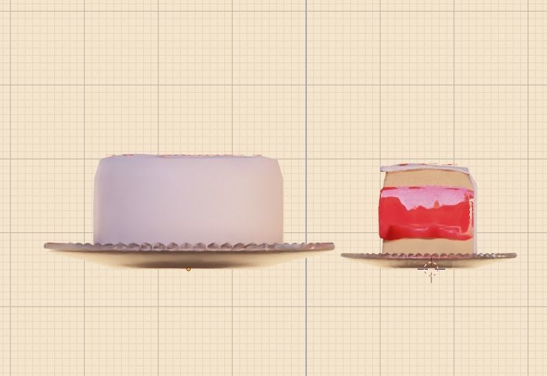 heart cake pack Low-poly 3D model_2