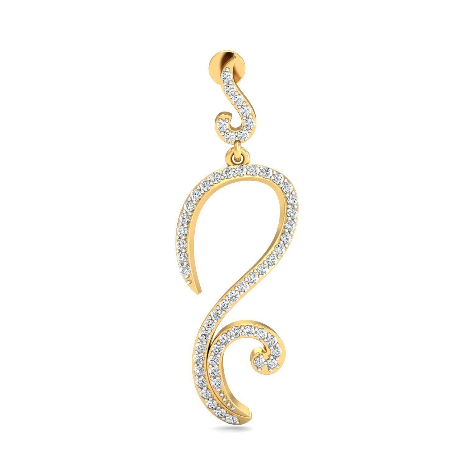 Women Long Earrings 3dm stl 3mf obj glb gltf render details 3D print model_4