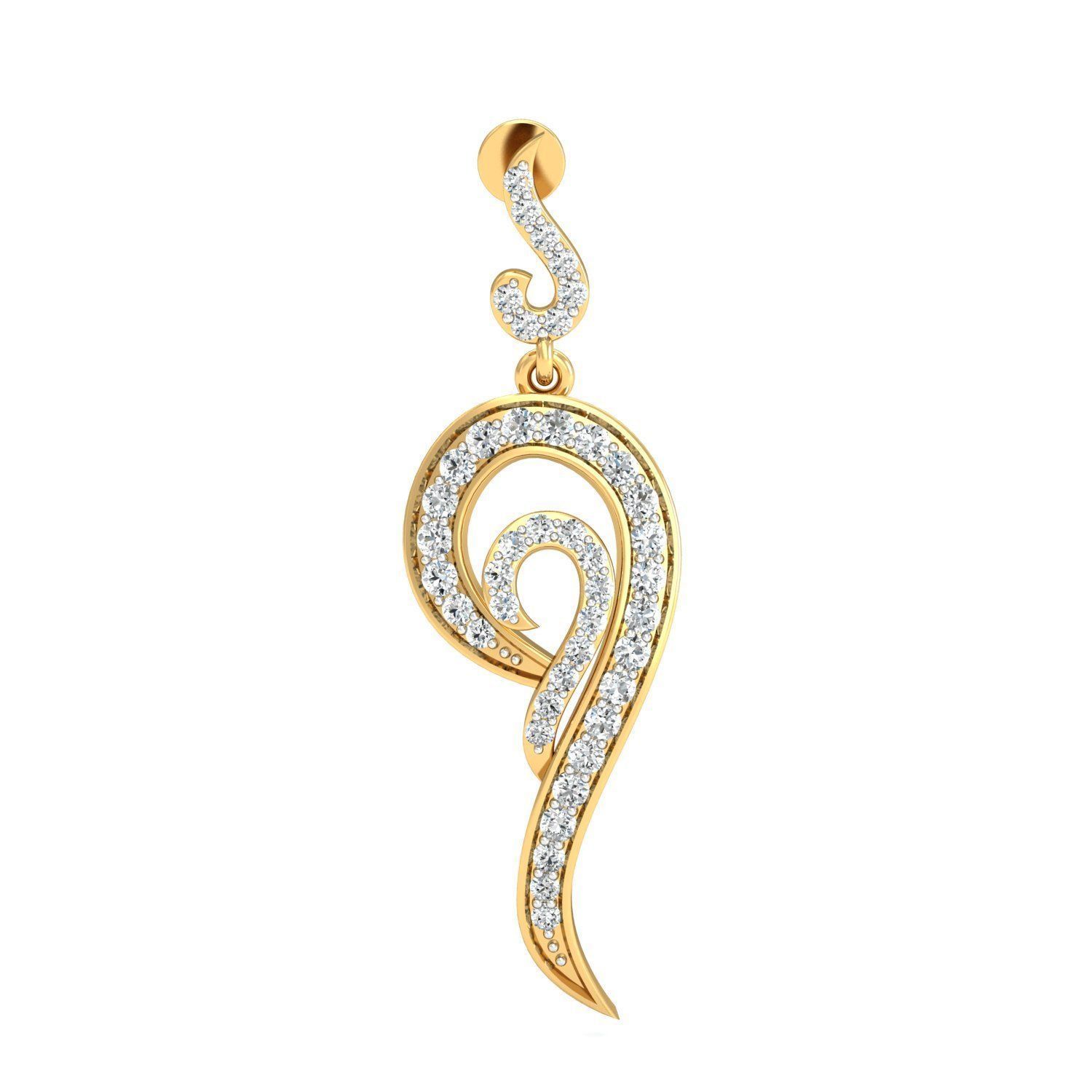 Women Long Earrings 3dm stl 3mf obj glb gltf render details 3D print model_6