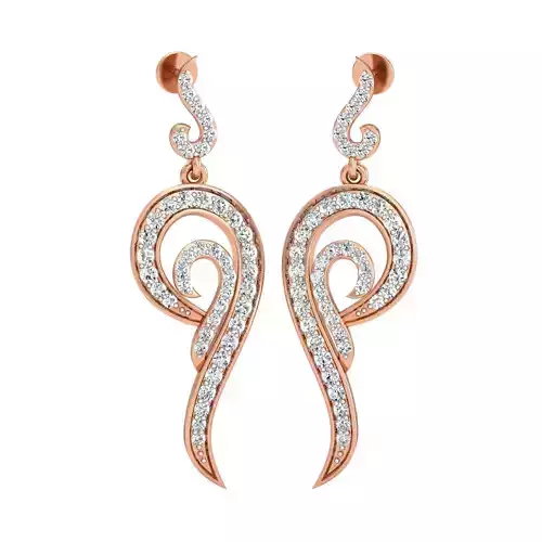 Women Long Earrings 3dm stl 3mf obj glb gltf render details