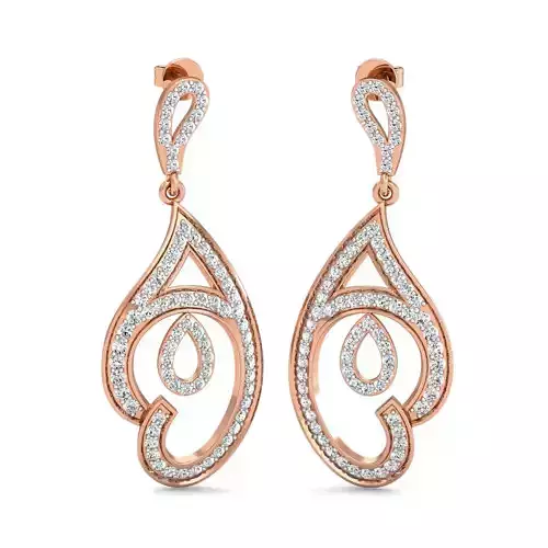 Women Long Earrings 3dm stl 3mf obj glb gltf render details