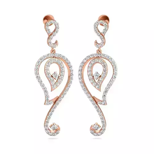 Women Long Earrings 3dm stl 3mf obj glb gltf render details