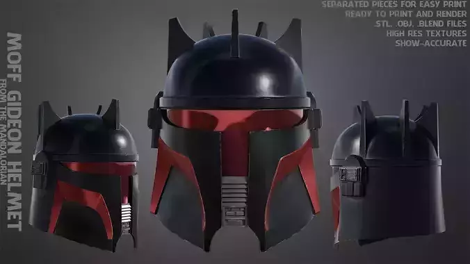The Mandalorian Moff Gideon Helmet for Cosplay 3D print model