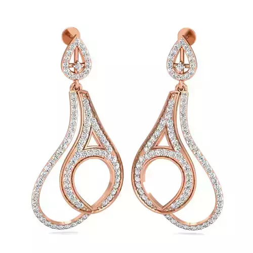 Women Long Earrings 3dm stl 3mf obj glb gltf render details