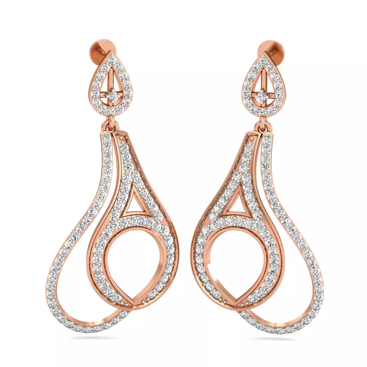 Women Long Earrings 3dm stl 3mf obj glb gltf render details 3D print model
