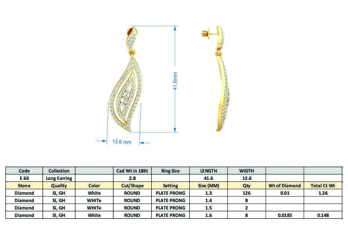 Women Long Earrings 3dm stl 3mf obj glb gltf render details 3D print model_12