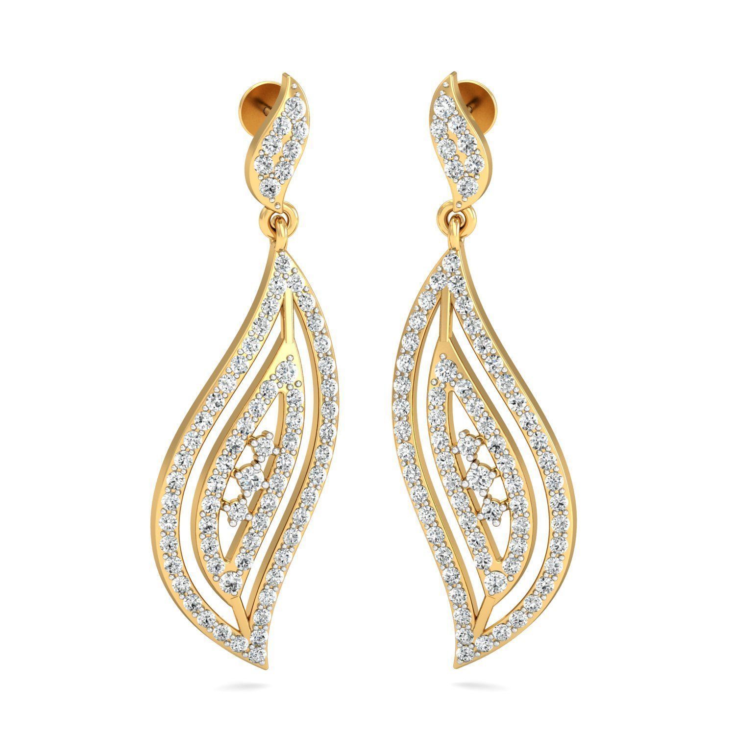 Women Long Earrings 3dm stl 3mf obj glb gltf render details 3D print model_1