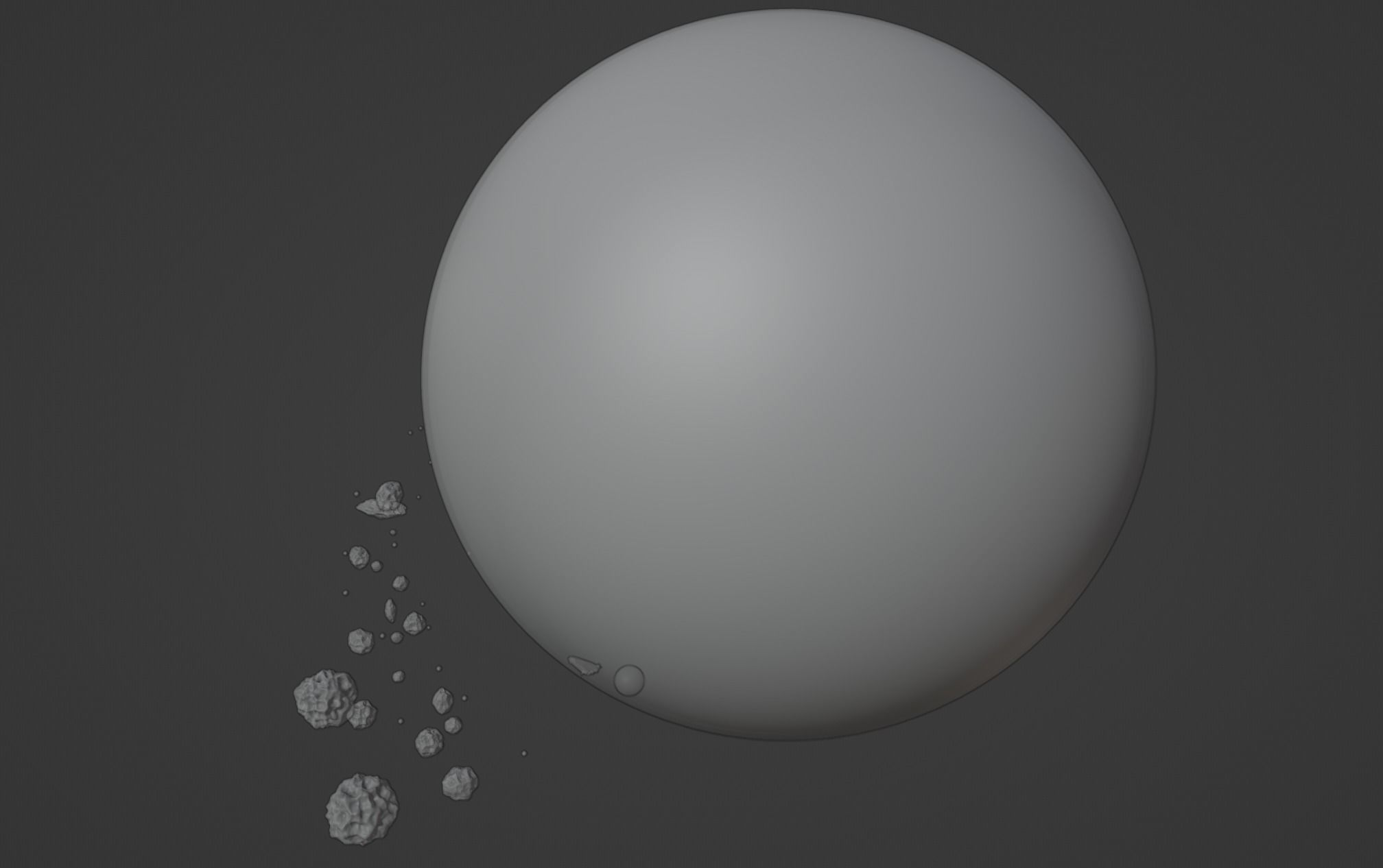 Planet Venus with Spaceship and Asteroids 3D model_6