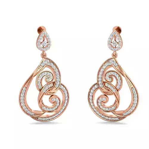 Women Long Earrings 3dm stl 3mf obj glb gltf render details